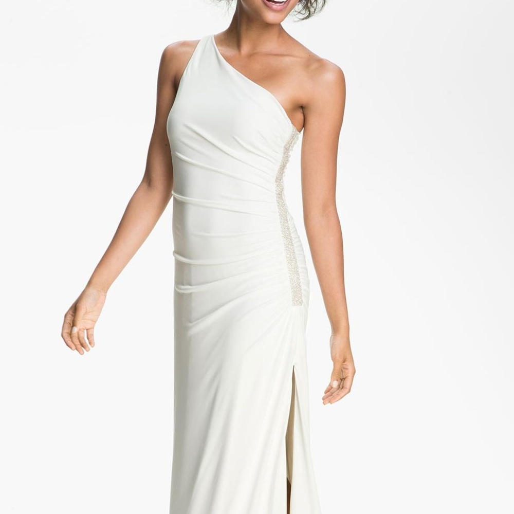 White one shoulder dress